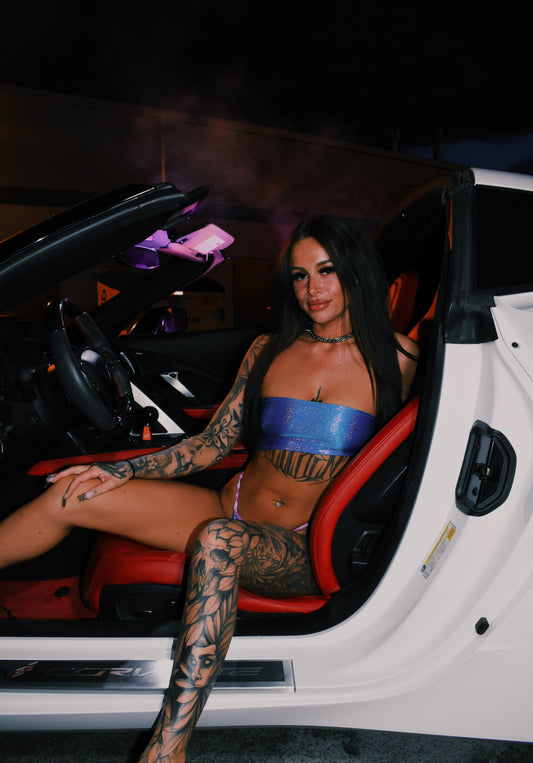 Turquoise/Fuschia Holographic 2 Piece Set