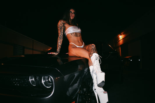 White Holographic Bandeau Set